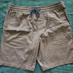 Mens Volcom Drawstring Flat Front Shorts Size XL Khaki